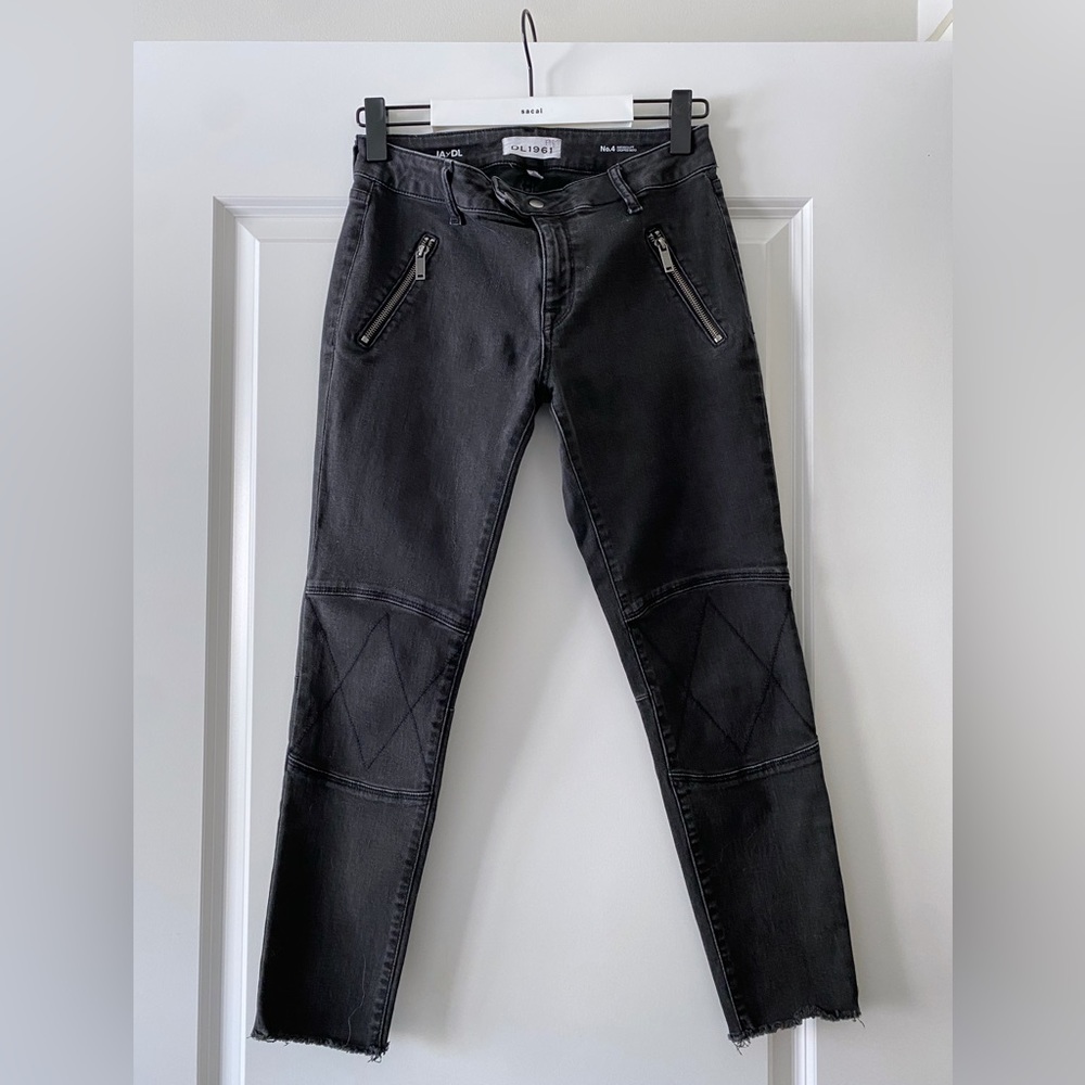 DL1961 X Jessica Alba Instasculpt No.4 Cropped Moto Jeans